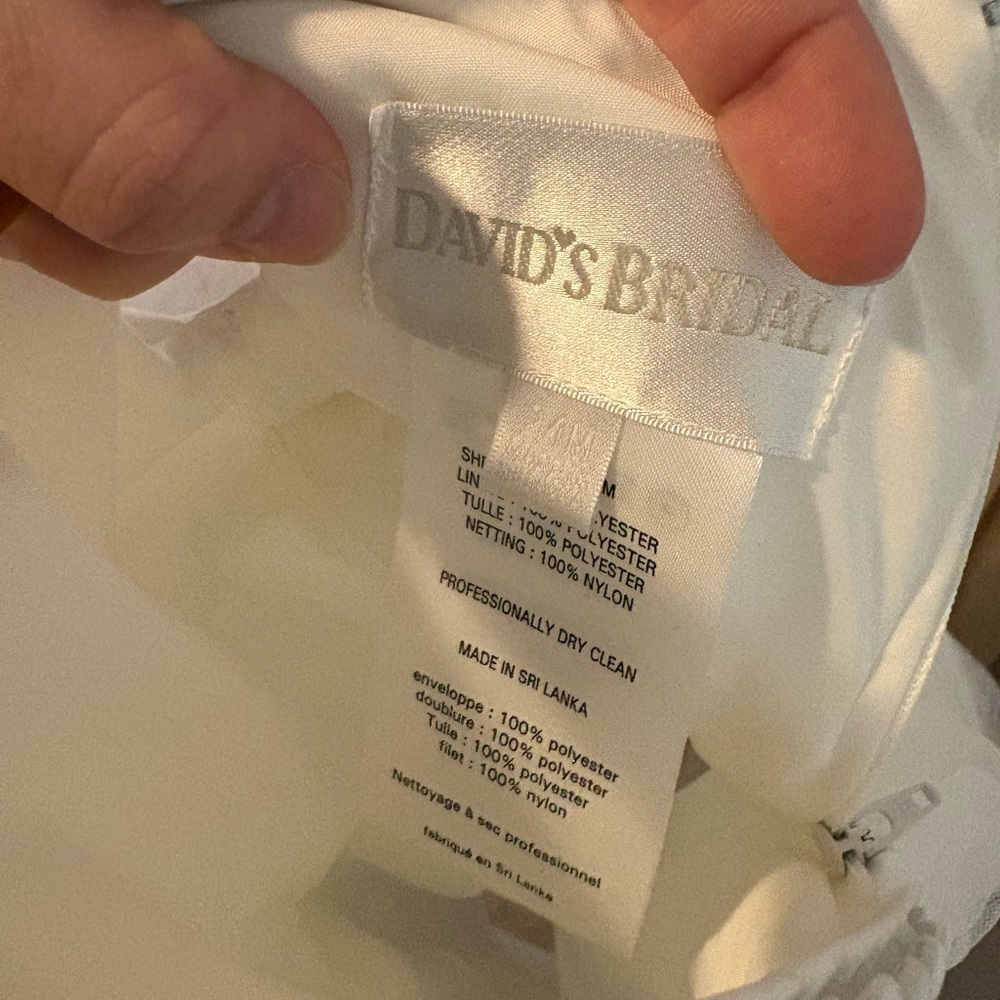 David's Bridal Ivory Satin Dress with Tulle - Picture 3 of 3